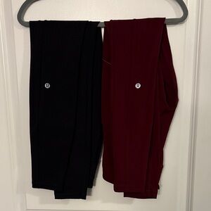 lululemon athletica Women's Black and Maroon Pocket Legging Bundle